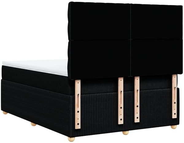 vidaXL Boxspringbett mit Matratze Schwarz 140x190 cm Stoff 3294360 Bild 8
