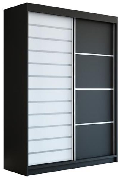Schwebetürenschrank COLIN 2-türig Schrank 180 cm Farbe: Schwarz , weiß