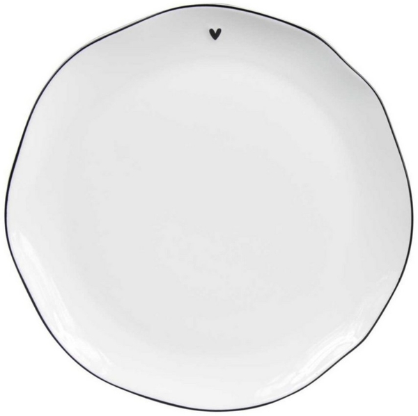 Bastion Collections Geschirr-Set Frühstücksteller - HERZERL - weiß