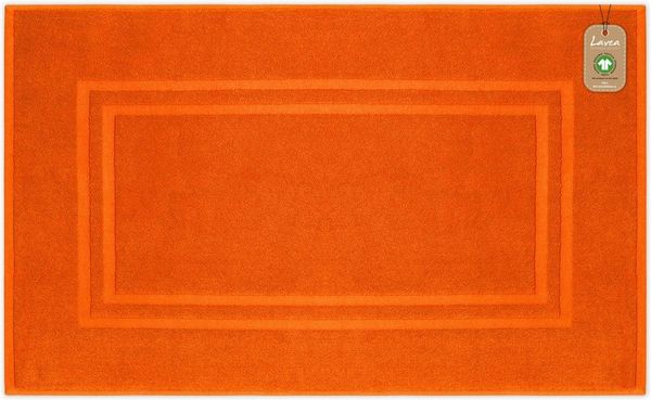Lavea Badematte Bali, Höhe 3 mm, rutschhemmend, beidseitig nutzbar, strapazierfähig, fußbodenheizungsgeeignet, waschbar, schnell trocknend, Bio-Baumwolle, rechteckig, hochwertiger und nachhaltiger Premium Duschvorleger – saugstarke Faser