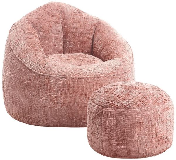 Lexzurn Sitzsack Sitzsack Lazy Sofa Gaming Sitzsack mit Hocker, Sitz Sack mit (Granularer-MemorySchwamm Füllung, Lounge Sessel, Lounge Stuhl, Weich und Formstabil), Couch für Erwachsene und Kinder, für Schlafzimmer, Büro und Wohnzimmer