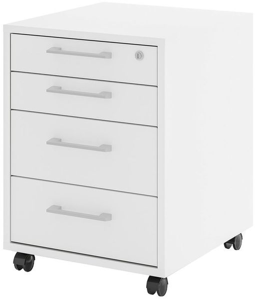 Rollcontainer vito Vary, Holzwerkstoff, Weiß, 46 x 64 x 51 cm