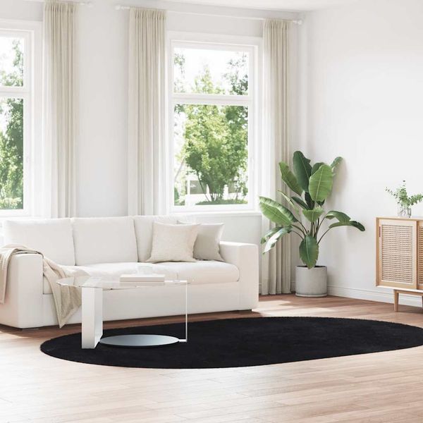 vidaXL Teppich Shaggy Hochflor NAVARRA Schwarz 300x200 cm Polyester 4102934