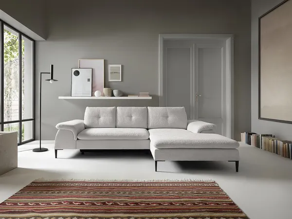Vente-unique - JOLESA Sofa Stoff Weiß - B 172 cm x H 84 cm x L 268 cm