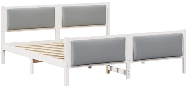 vidaXL Bettrahmen mit Kopfteil Hellgrau 180 x 200 cm Stoff 3394252