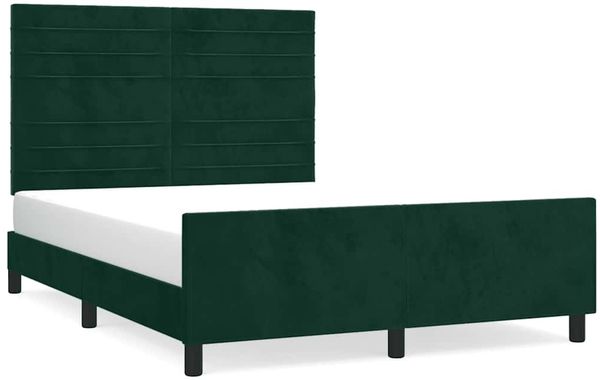 Doppelbett, Bettgestell Modernen ohne Matratze Dunkelgrün 140x200 cm Samt d2363e