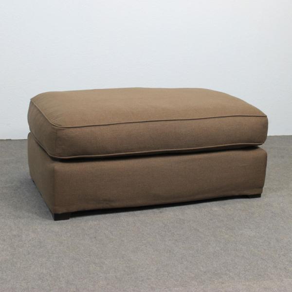 Landhaus Polsterhocker Lina Stoffbezug graubraun Bild 2