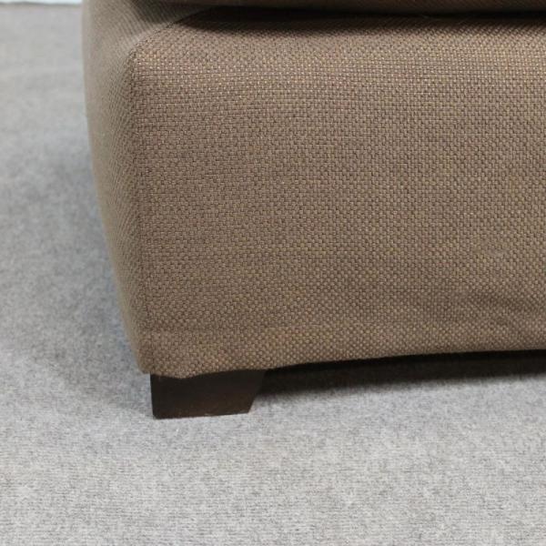 Landhaus Polsterhocker Lina Stoffbezug graubraun Bild 3
