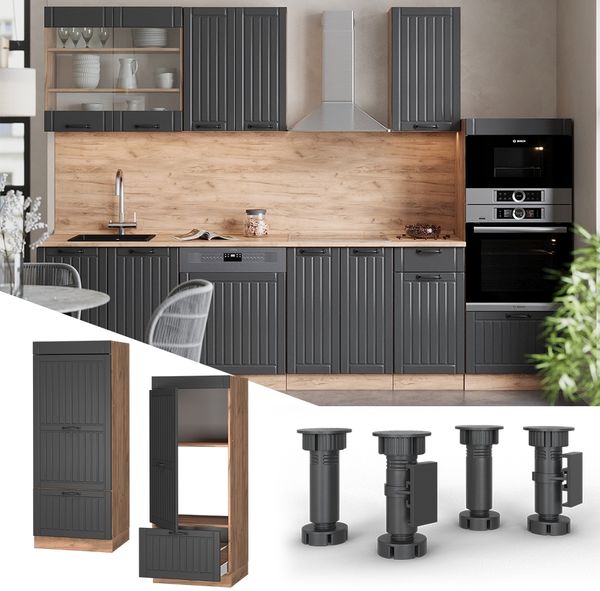 Mikrowellenschrank Fame-Line Dunkelgrau 60 cm Vicco Bild 2