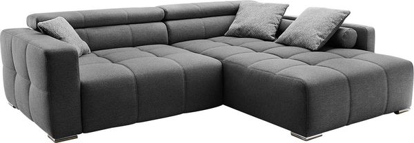 Jockenhöfer Gruppe Ecksofa Salerno L-Form, im Big-Sofa-Style, mit Kopf- bzw. Rückenteilverstellung und Zierkissen