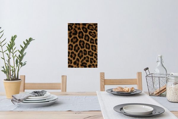 MuchoWow Wandsticker Pantherfell - Realistisch - Braun (1 St), Wandaufkleber, Selbstklebend, Wohnzimmer, 20x30 cm
