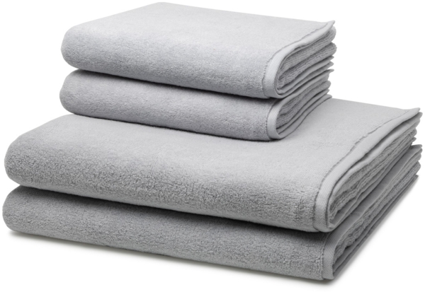 Ross Sensual Skin 4 tlg. Frottier-Set - 2 X Handtuch (50 X 100cm), 2 X Duschtuch (75 X 140cm) - 500 g/m2 - Chrom
