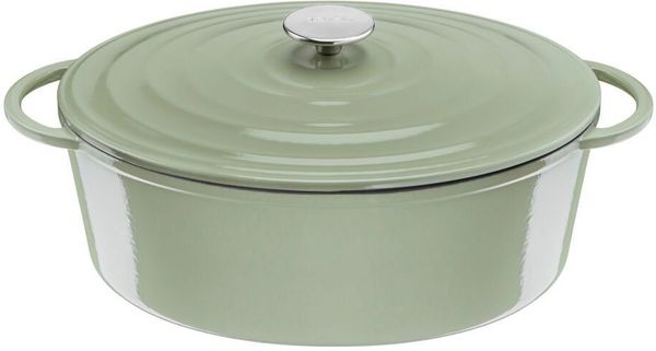Tefal Bräter LOV Schmortopf mit Deckel, Ø 34 cm, oval, Gusseisen, Induktion, für alle Herdarten geeignet, inkl. E-Book