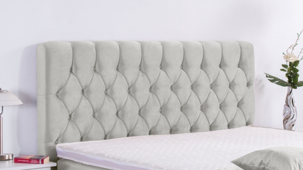 Meisterbetten Boxspringbett Jana 180x200 in VS-Alugrau, Matratzenbezug Nano, Ergoflex-Topper Bild 5