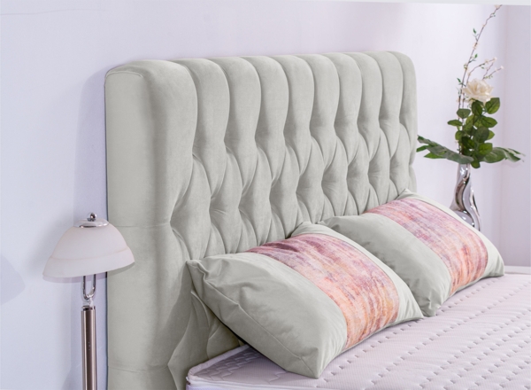 Meisterbetten Boxspringbett Jana 180x200 in VS-Alugrau, Matratzenbezug Nano, Ergoflex-Topper Bild 4