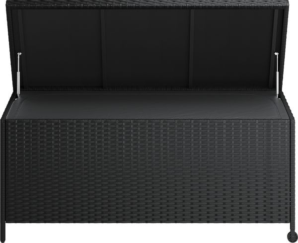STEELSØN 'Serion' Polyrattan Aufbewahrungsbox 330 Liter mit Rollen, schwarz, 140×62×61 cm, wetterfest, Auflagenbox mit Innentasche, Gartenbox mit Griff zum einfachen Transport Bild 12