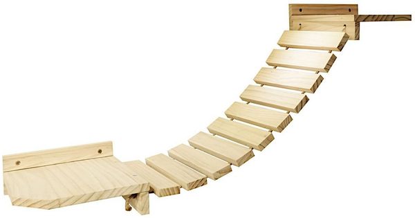 Wand Hängebrücke für Katzen L55cm Kletterbrücke Katzenbrücke Katzenkletterbrücke Katzenkletterweg Wandbrücke Kletterbaum Kletterleiter Kletterwand
