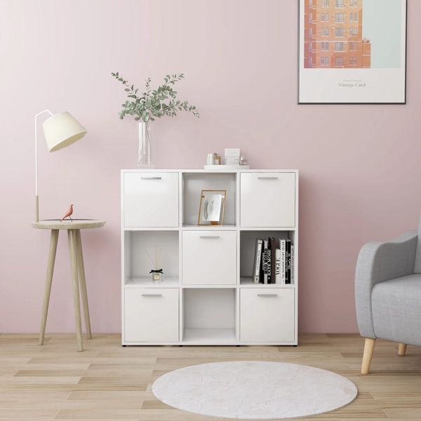 vidaXL Bücherregal Weiß 90x30x90 cm Holzwerkstoff 802930