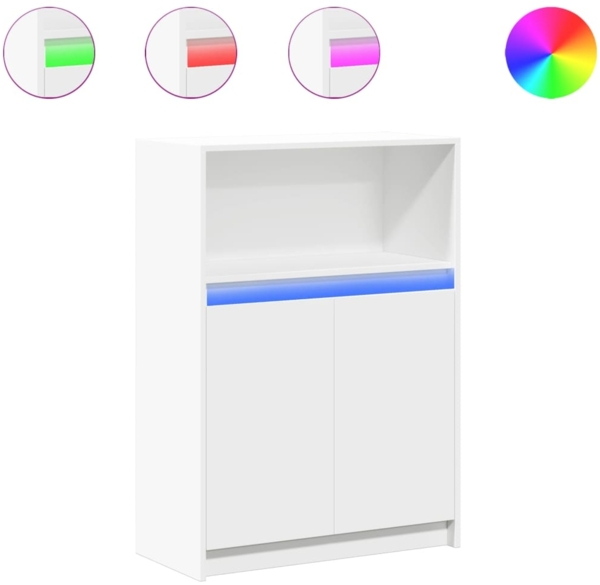 vidaXL Sideboard mit LED Weiß 72x34x100 cm Holzwerkstoff 852159