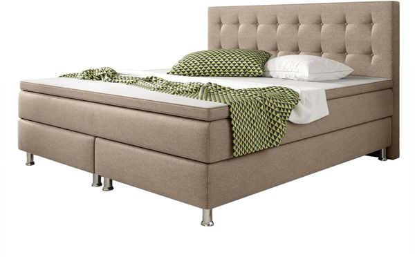 Boxspringbett KN0012 180x200 cm Webstoff Muddy