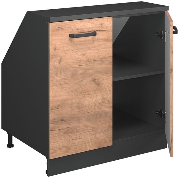 Dachschrägenschrank Rion Goldkraft Eiche 80 x 81.6 cm mit 2 Türen, Schrankkorpus 60 cm Tiefe Vicco Bild 4