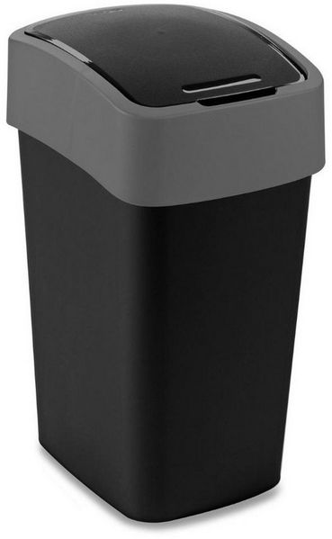 Curver FlipBin Abfalleimer 25 L schwarz grau Kunststoff ca. 26x34x47 cm Mülleimer 4er Set