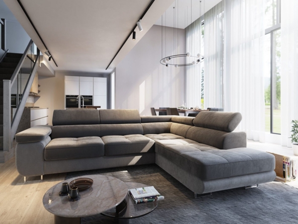 Masseno Ecksofa SELVA mit Schlaffunktion L-Form, Sofa mit Bettkasten