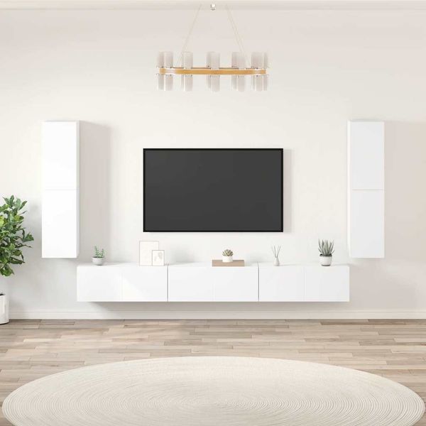 vidaXL 7-tlg. TV-Schrank-Set Weiß Holzwerkstoff [3114302]