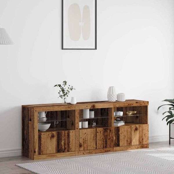 vidaXL LED-Sideboard Altholz 181 x 37 x 67 cm Holzwerkstoff 3333111