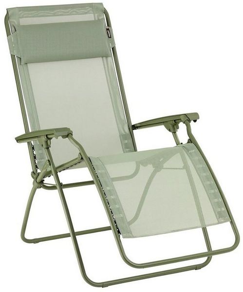 Lafuma Gartenliege R CLIP NATURA COLORBLOCK, Moosgrün, Stahlgestell, Batyline Iso, Kopfstütze, Verstellbar, B 67 x H 114 x T 88 cm