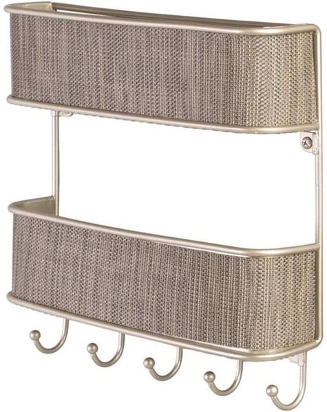 mDesign Schlüsselbrett Briefablage Schlüsselkasten Organizer Metall Hellbraun