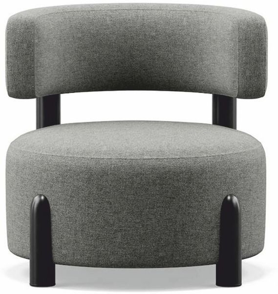 Casa Padrino Luxus Wohnzimmer & Hotel Sessel Grau / Schwarz 90 cm - Luxus Möbel
