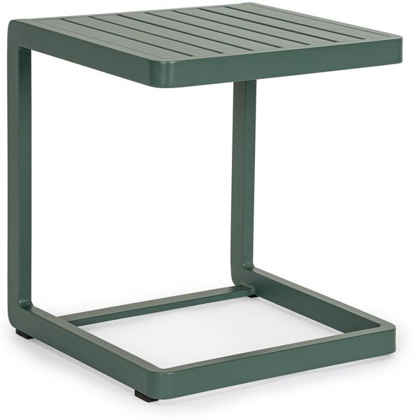 Beistelltisch Ronoko aus Aluminium, modern und quadratisch, balsam dunkelgrün, pflegeleicht