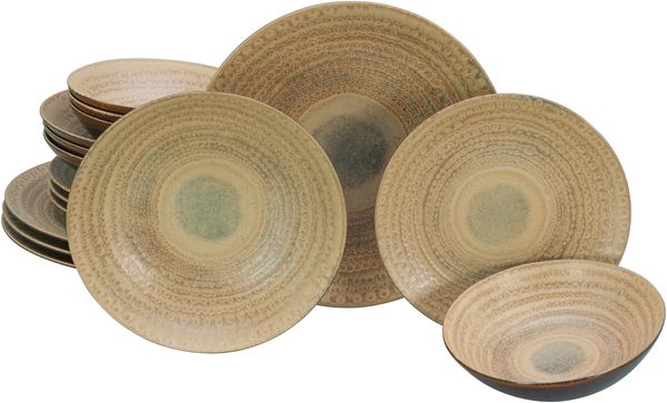 Neapel Sand, Tellerset 16-tlg (mo)