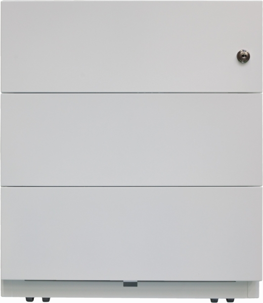 Rollcontainer Note™ mit Griffleiste, 3 Universalschubladen, Farbe lichtgrau