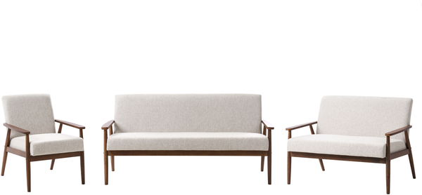 Sofa Set 6-Sitzer ESRUM Stoff Dunkelbraun Grau
