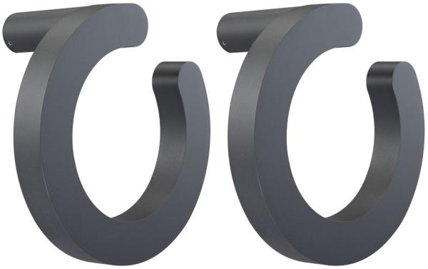 2x LED Wandleuchte, Aluminium, grau 30 cm