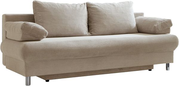INOSIGN Schlafsofa Como, 2-Sitzer, Federkern, Breite 196 cm, inkl. Rücken.-und Armlehnenkissen