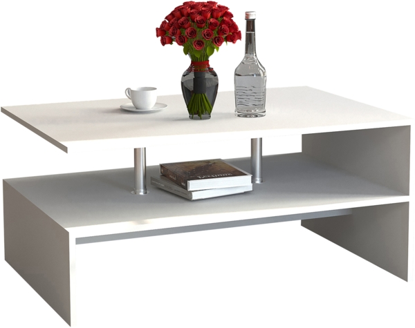 VCM Beistelltisch & Couchtisch Maliso 919386 Weiß H. 42 x B. 90 x T. 60 cm