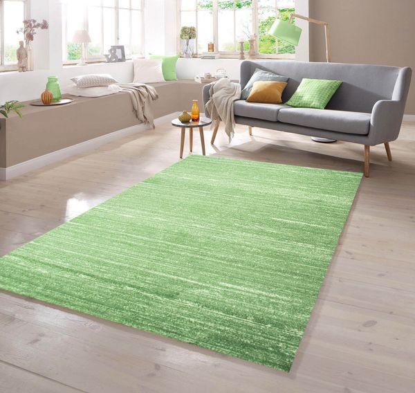TeppichHome24 Teppich Designer Teppich Kurzflor Uni Design in Grün, rechteckig