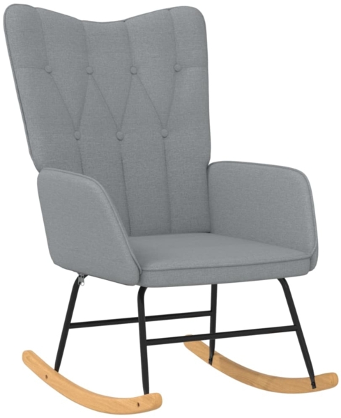 vidaXL Schaukelstuhl Hellgrau Stoff, 61 x 78 x 98 cm