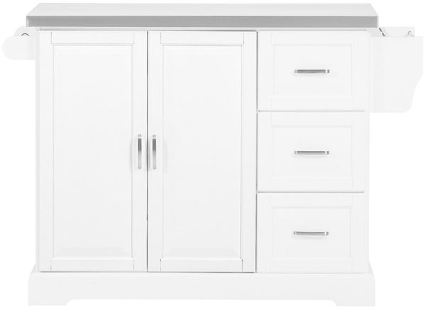 SoBuy FKW41-ST Kücheninsel, MDF, Hochglanz, Weiß, 130 x 91 x 71 cm