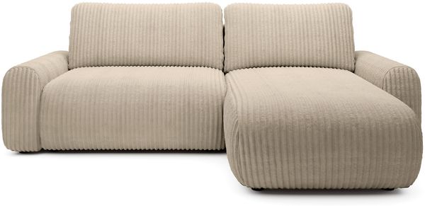 Selsey 'Lelu' Ecksofa mit Cordbezug, Schlaffunktion und Bettkasten, Beige, beidseitig Bild 5