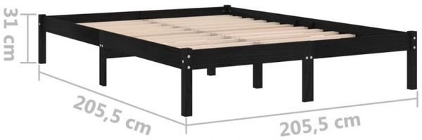 Massivholzbett Schwarz Kiefer 200x200 cm Bild 16