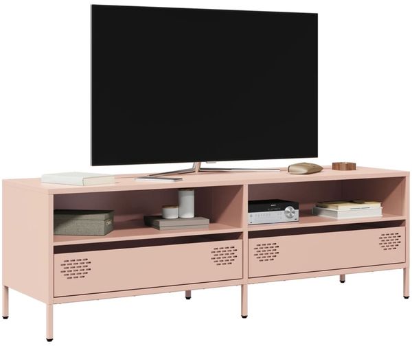 TV-Schrank, TV-Lowboard Rosa 135x39x43,5 cm Kaltgewalzter Stahl