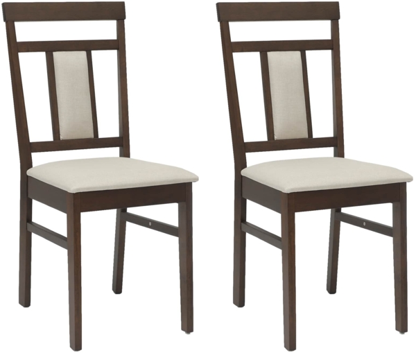 vidaXL Esszimmerstuhl 2 pcs Hellbraun und hell Massives Gummiholz 42020501