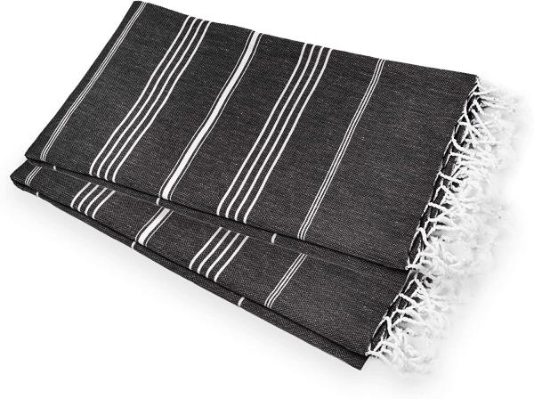 Turquoise Home 2er Pack Pestemal Küchetuch Handtuch 50x90cm Putztuch Schwarz