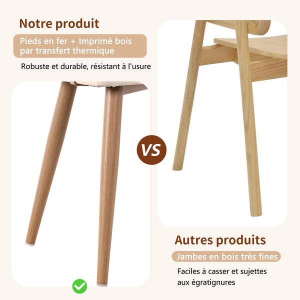 Esszimmerstuhl mit Rattan-Rückenlehne & PU-Ledersitz, 47x51x79 cm, Beige/Braun Bild 6