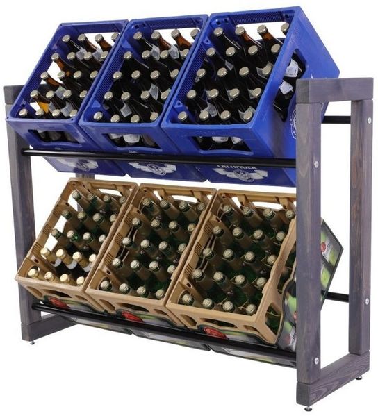 PROREGAL® Küchenregal Getränkekistenregal HARZ Holz
