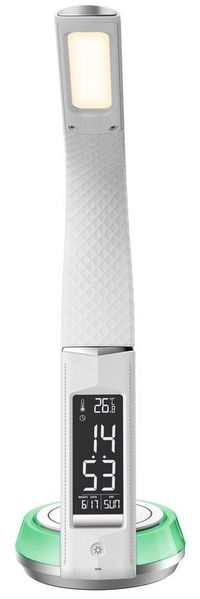 Northpoint LED Schreibtischlampe Tischlampe QI-Ladestation Dimmbar integrierter Uhr & Temperaturanzeige
